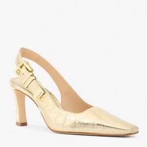 BNWB MICHAEL MICHAEL KORS
Darrington Metallic Crackled Leather Slingback Pump